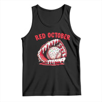 Red October Tank Top Baseball Drip Ice Cream Sprinkles Baseball Glove - Wonder Print Shop