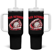 Red October Tumbler With Handle Baseball Drip Ice Cream Sprinkles Baseball Glove - Wonder Print Shop