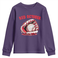 Red October Youth Sweatshirt Baseball Drip Ice Cream Sprinkles Baseball Glove - Wonder Print Shop