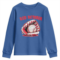 Red October Youth Sweatshirt Baseball Drip Ice Cream Sprinkles Baseball Glove - Wonder Print Shop