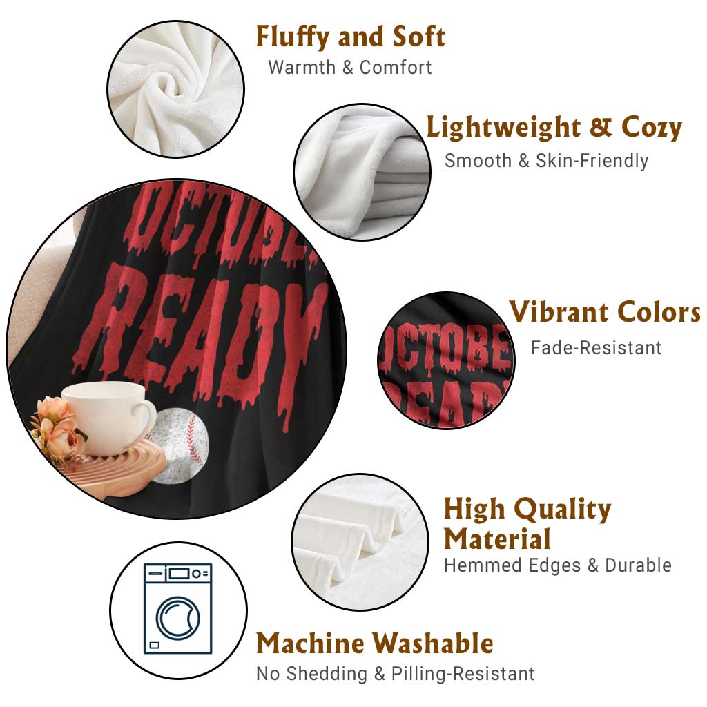 October Ready Throw Blanket Philadelphia Playoff Baseball Gift Halloween Costume - Wonder Print Shop