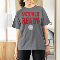 October Ready T Shirt For Women Philadelphia Playoff Baseball Gift Halloween Costume - Wonder Print Shop