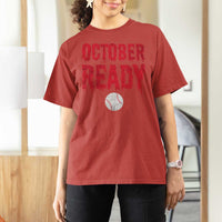 October Ready T Shirt For Women Philadelphia Playoff Baseball Gift Halloween Costume - Wonder Print Shop