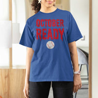 October Ready T Shirt For Women Philadelphia Playoff Baseball Gift Halloween Costume - Wonder Print Shop
