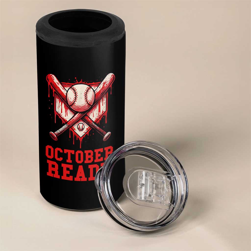 October Ready 4 in 1 Can Cooler Tumbler Philadelphia Playoff Baseball Drip Graffiti - Wonder Print Shop