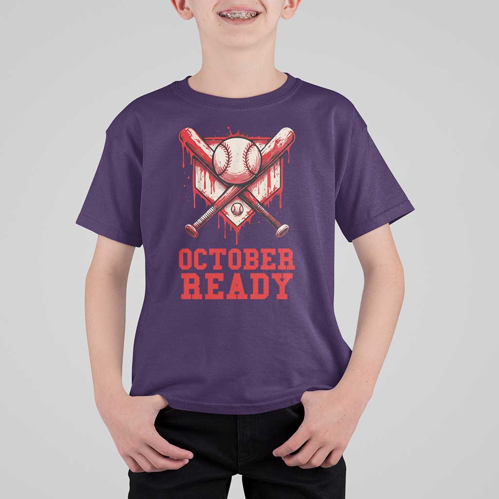 October Ready T Shirt For Kid Philadelphia Playoff Baseball Drip Graffiti - Wonder Print Shop