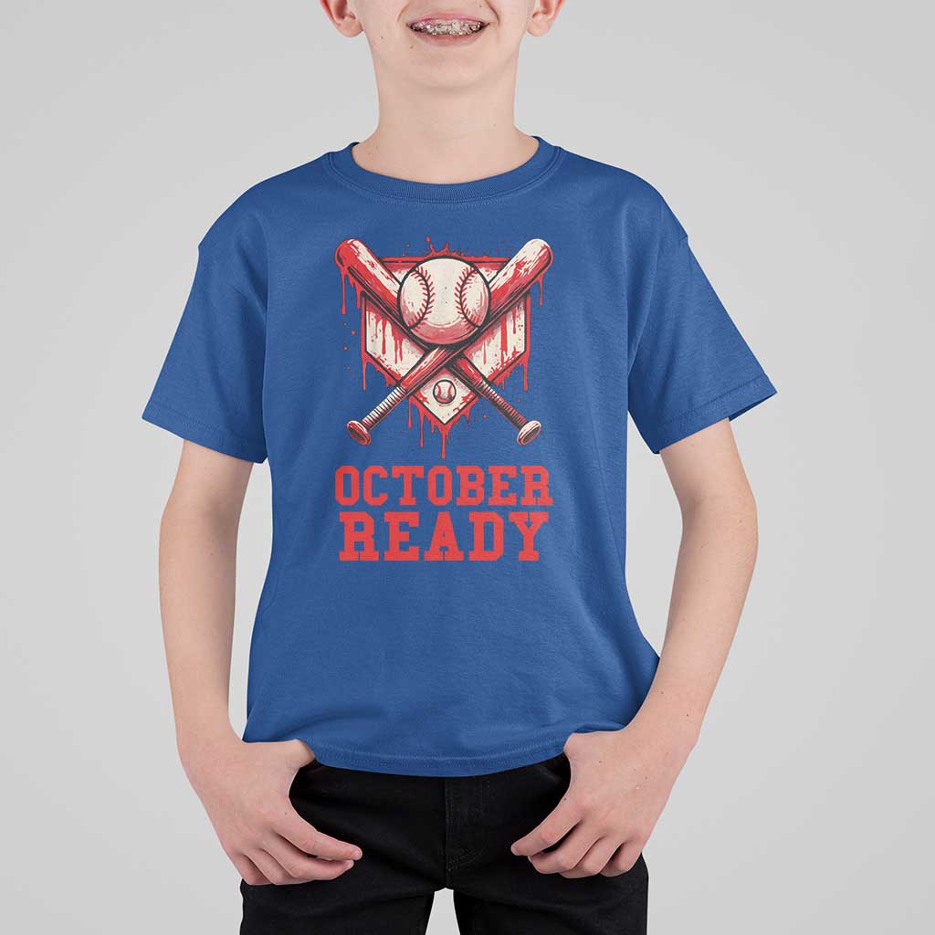 October Ready T Shirt For Kid Philadelphia Playoff Baseball Drip Graffiti - Wonder Print Shop