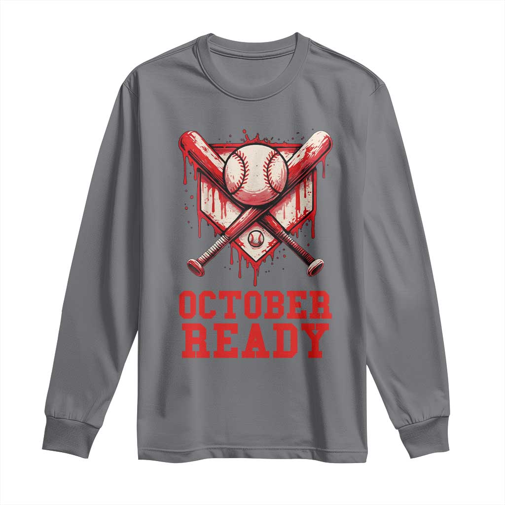October Ready Long Sleeve Shirt Philadelphia Playoff Baseball Drip Graffiti - Wonder Print Shop