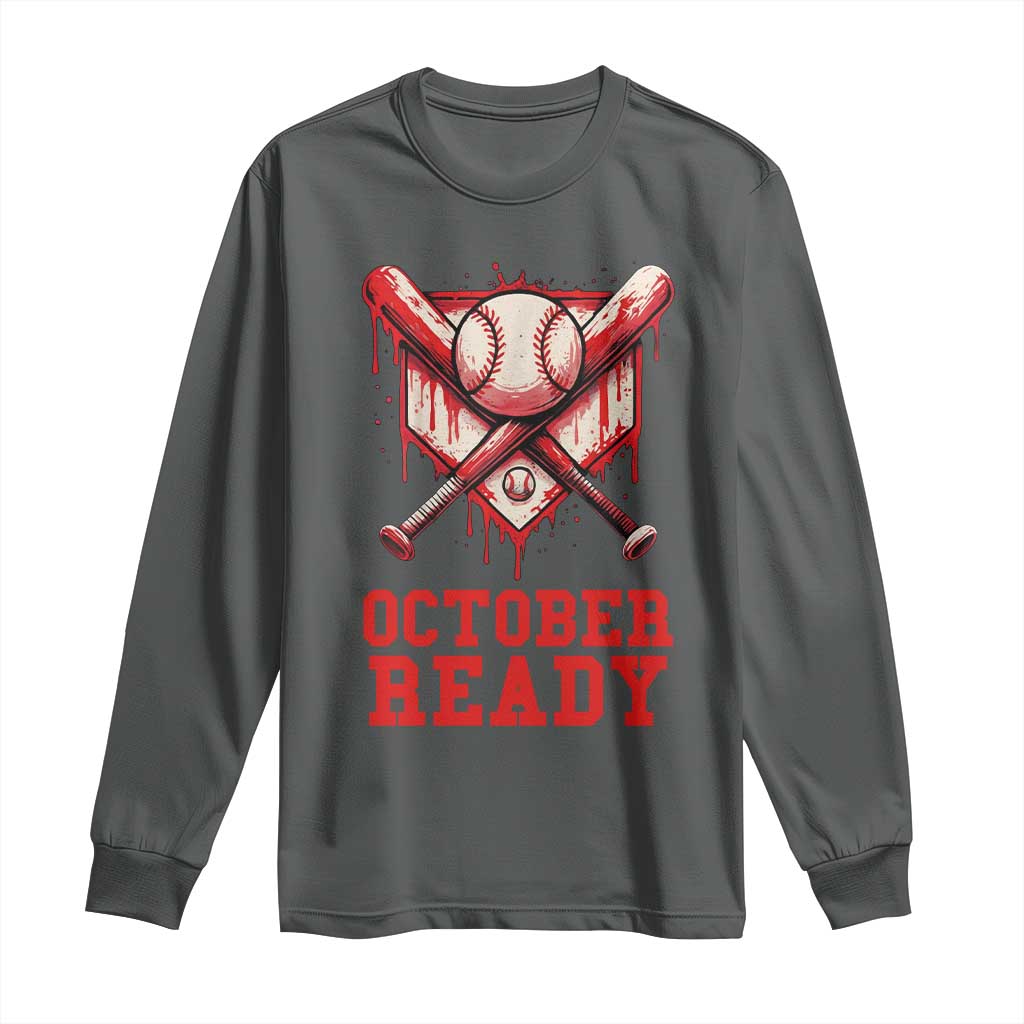 October Ready Long Sleeve Shirt Philadelphia Playoff Baseball Drip Graffiti - Wonder Print Shop