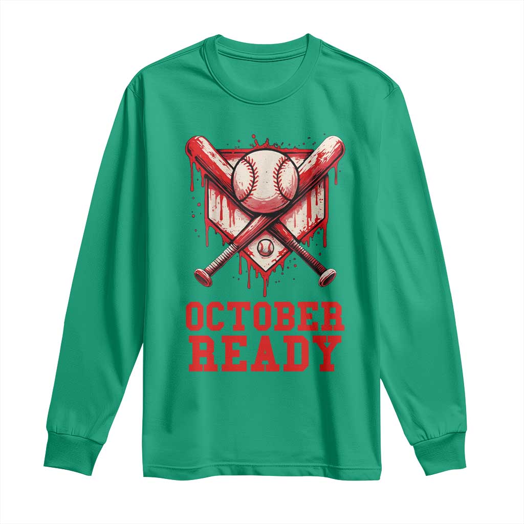 October Ready Long Sleeve Shirt Philadelphia Playoff Baseball Drip Graffiti - Wonder Print Shop