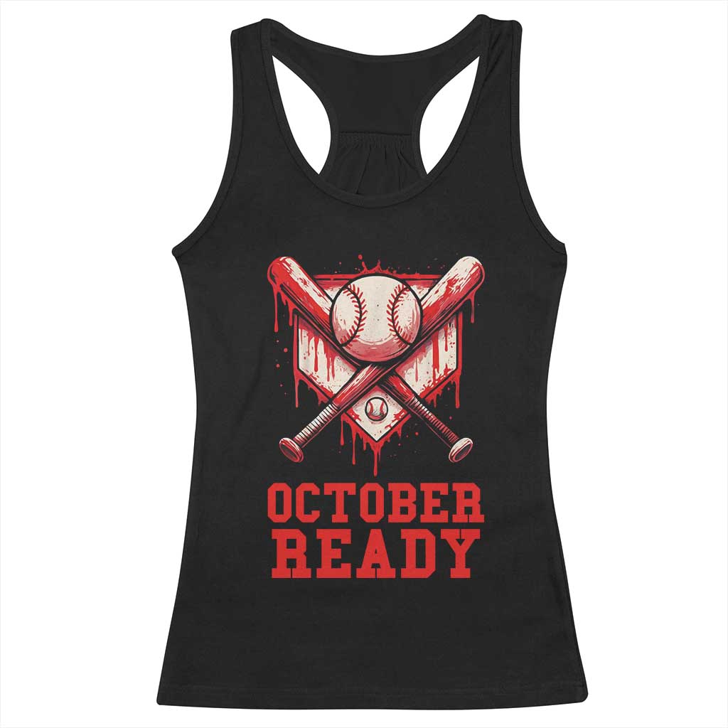 October Ready Racerback Tank Top Philadelphia Playoff Baseball Drip Graffiti - Wonder Print Shop