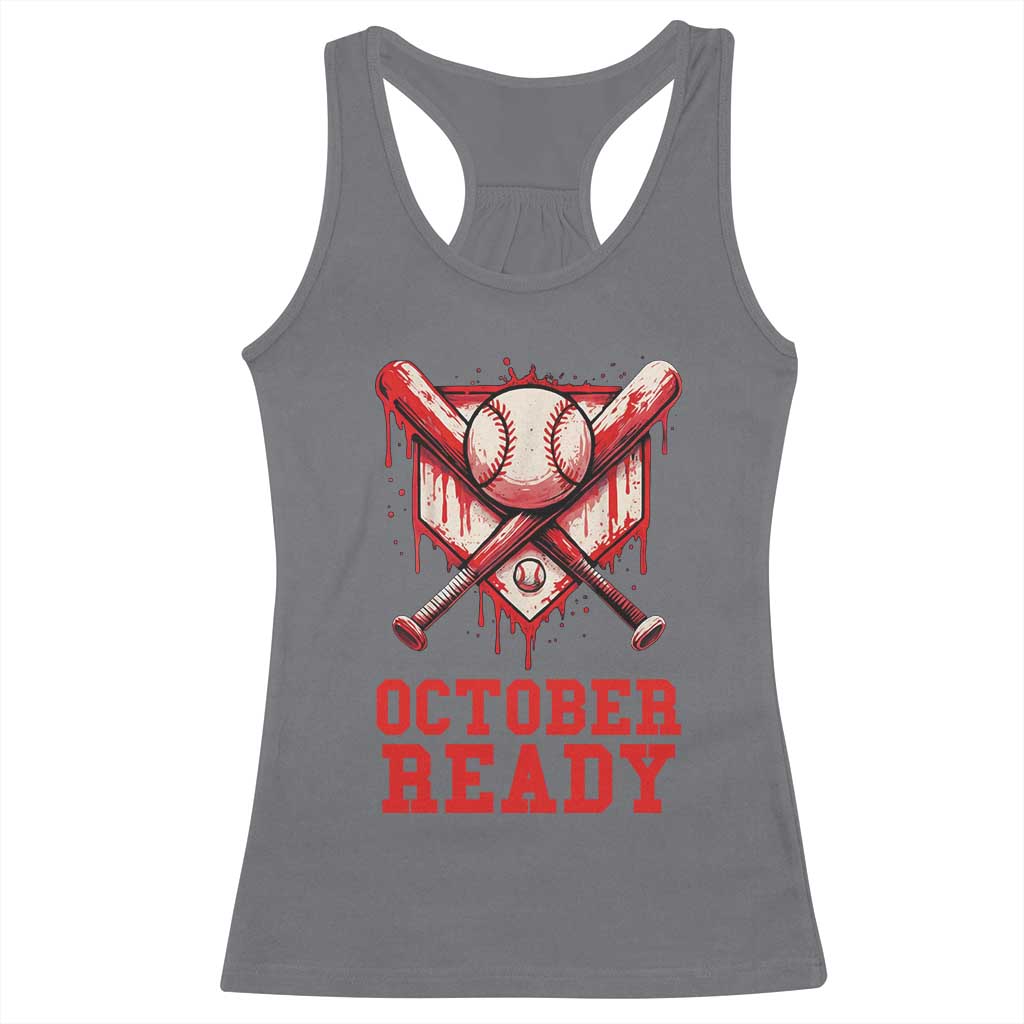 October Ready Racerback Tank Top Philadelphia Playoff Baseball Drip Graffiti - Wonder Print Shop