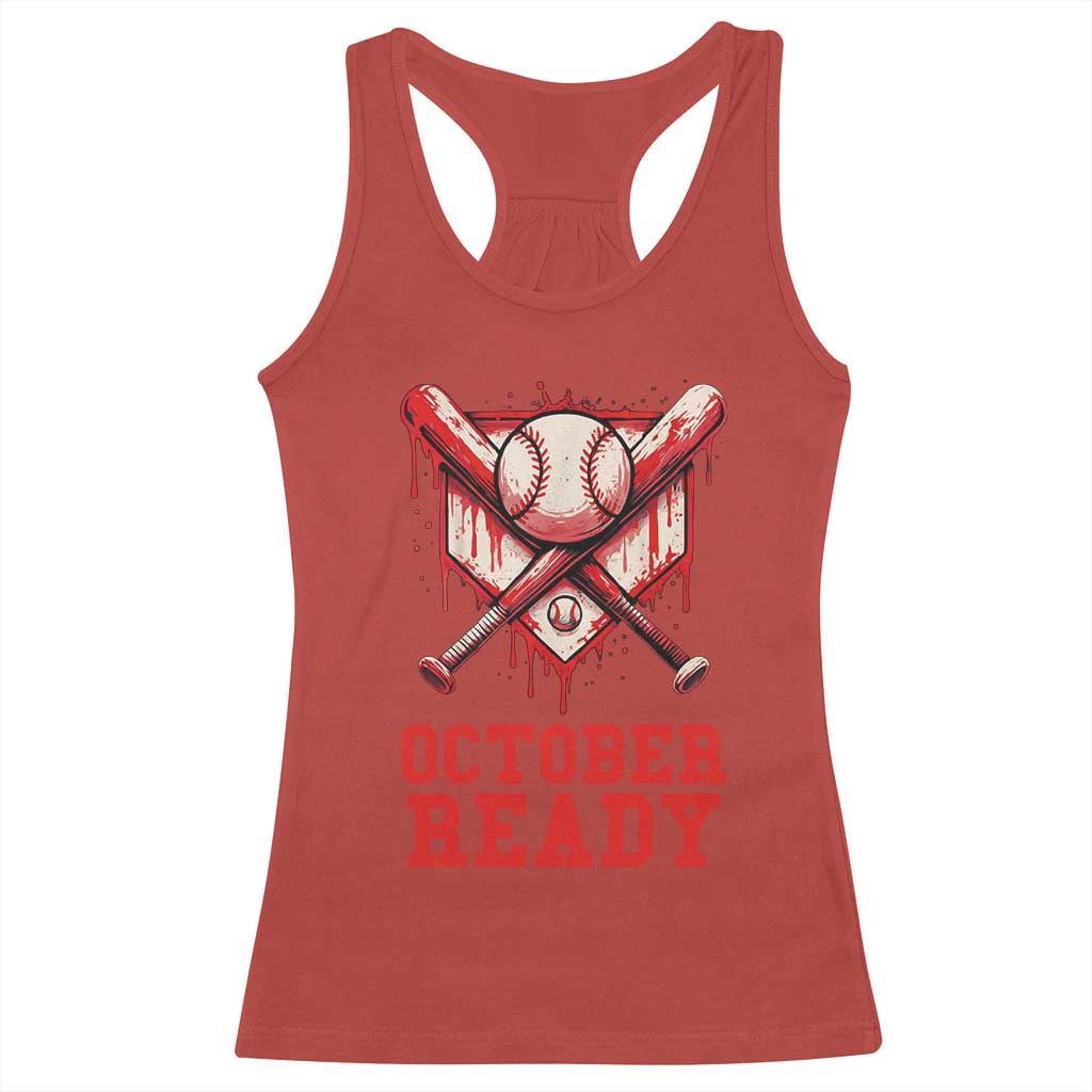 October Ready Racerback Tank Top Philadelphia Playoff Baseball Drip Graffiti - Wonder Print Shop