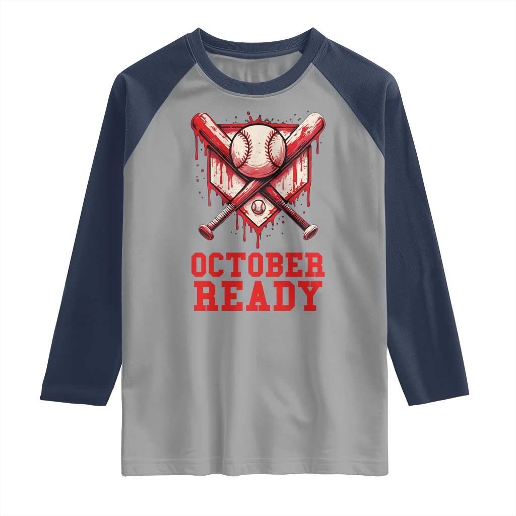October Ready Raglan Shirt Philadelphia Playoff Baseball Drip Graffiti - Wonder Print Shop
