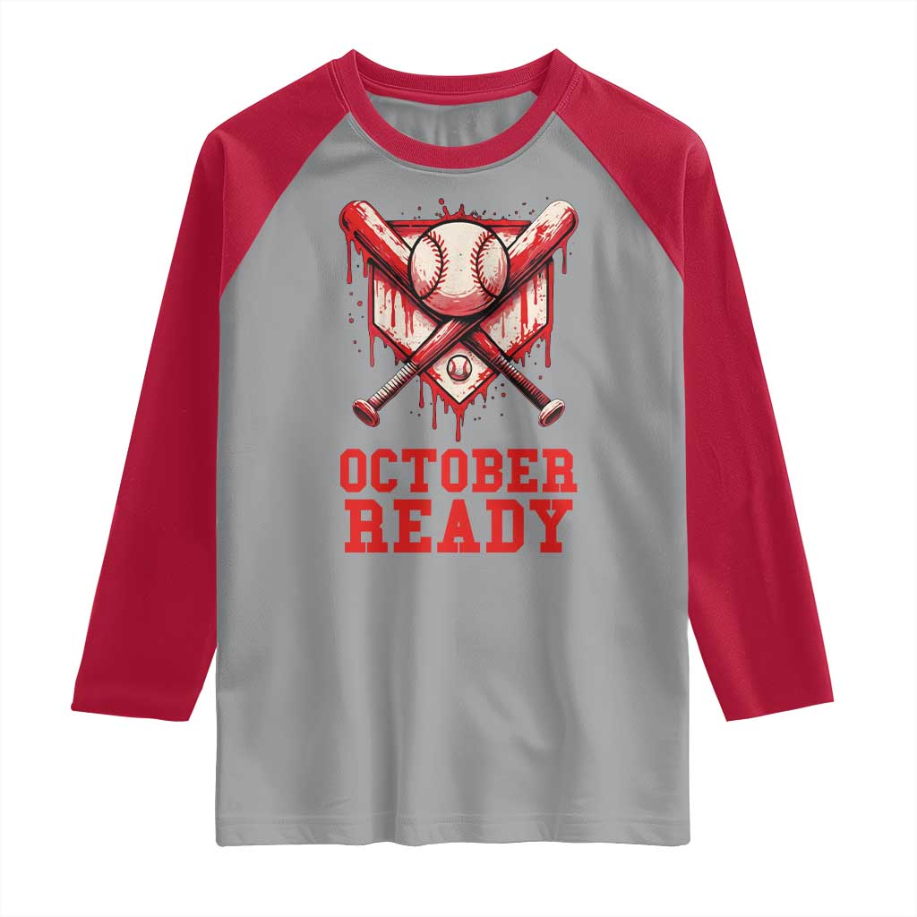 October Ready Raglan Shirt Philadelphia Playoff Baseball Drip Graffiti - Wonder Print Shop