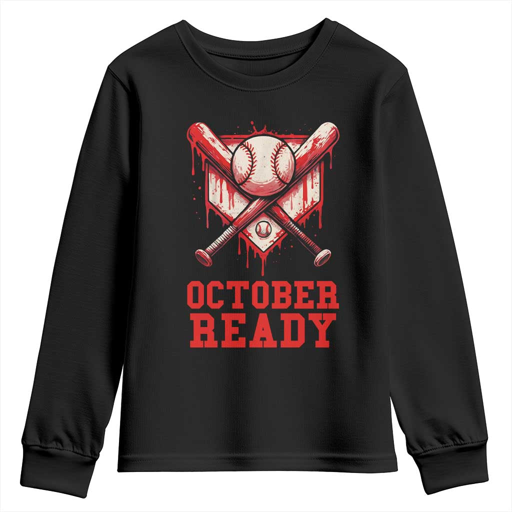 October Ready Youth Sweatshirt Philadelphia Playoff Baseball Drip Graffiti - Wonder Print Shop