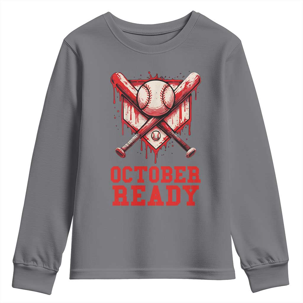 October Ready Youth Sweatshirt Philadelphia Playoff Baseball Drip Graffiti - Wonder Print Shop