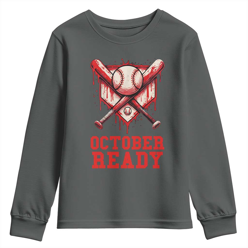 October Ready Youth Sweatshirt Philadelphia Playoff Baseball Drip Graffiti - Wonder Print Shop