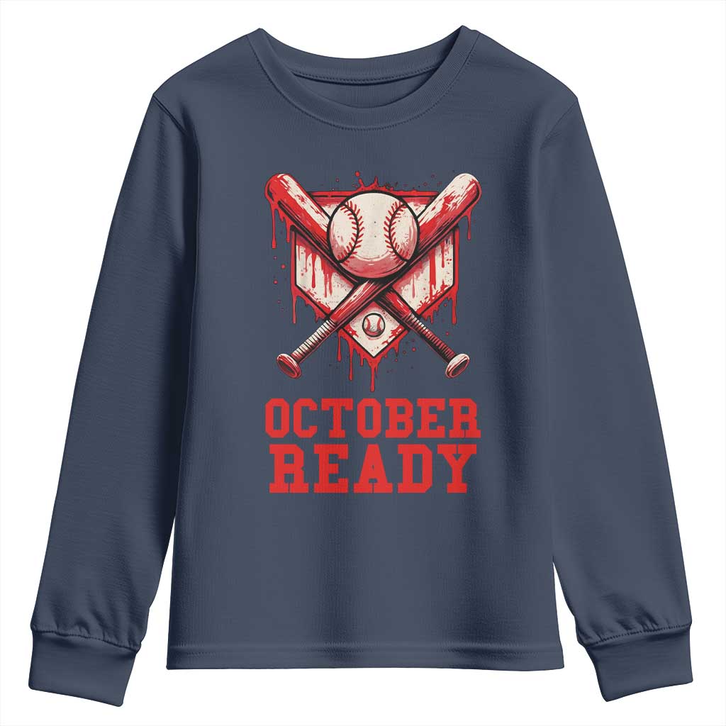 October Ready Youth Sweatshirt Philadelphia Playoff Baseball Drip Graffiti - Wonder Print Shop