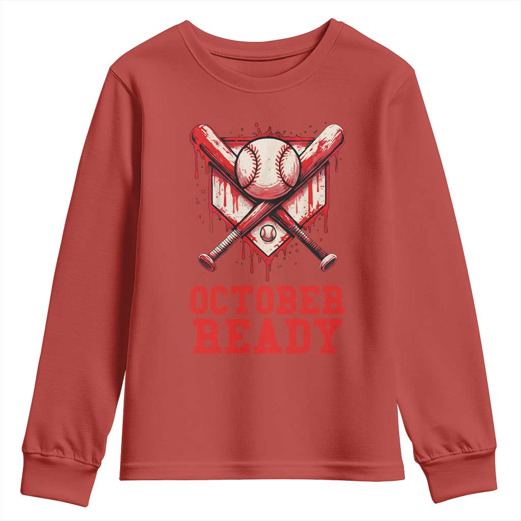 October Ready Youth Sweatshirt Philadelphia Playoff Baseball Drip Graffiti - Wonder Print Shop