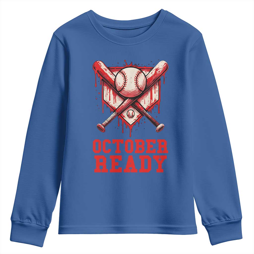 October Ready Youth Sweatshirt Philadelphia Playoff Baseball Drip Graffiti - Wonder Print Shop