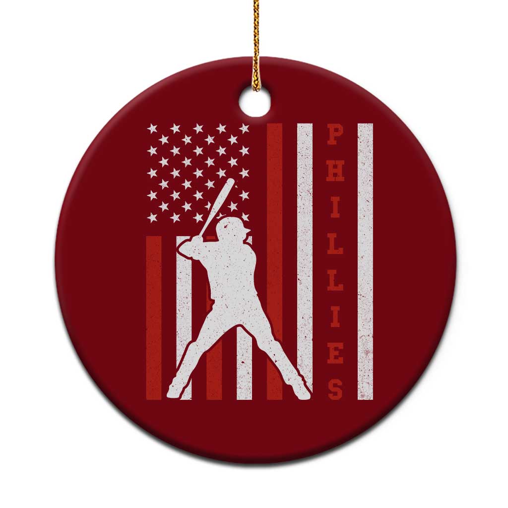 Phillies Baseball Ceramic Ornament Cool Distressed Philadelphia Red October US Flag - Wonder Print Shop