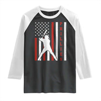 Phillies Baseball Raglan Shirt Cool Distressed Philadelphia Red October US Flag - Wonder Print Shop
