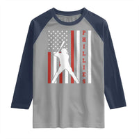 Phillies Baseball Raglan Shirt Cool Distressed Philadelphia Red October US Flag - Wonder Print Shop