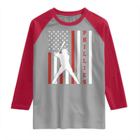 Phillies Baseball Raglan Shirt Cool Distressed Philadelphia Red October US Flag - Wonder Print Shop