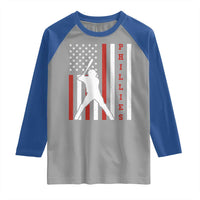 Phillies Baseball Raglan Shirt Cool Distressed Philadelphia Red October US Flag - Wonder Print Shop