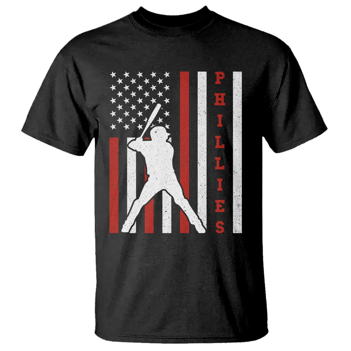Phillies Baseball T Shirt Cool Distressed Philadelphia Red October US Flag - Wonder Print Shop