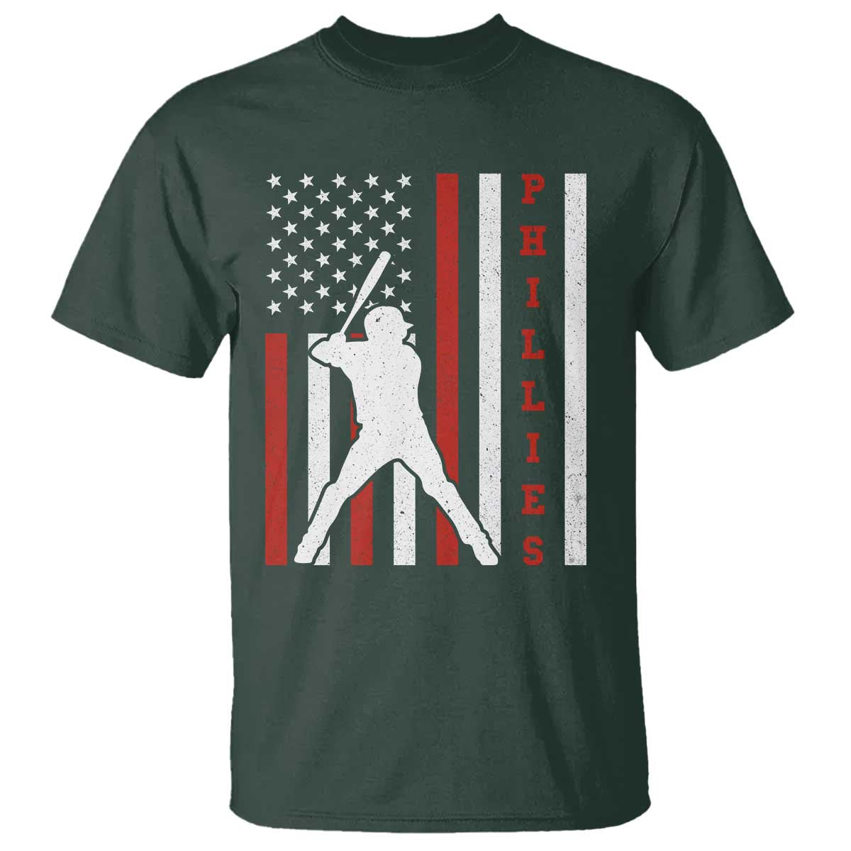 Phillies Baseball T Shirt Cool Distressed Philadelphia Red October US Flag - Wonder Print Shop