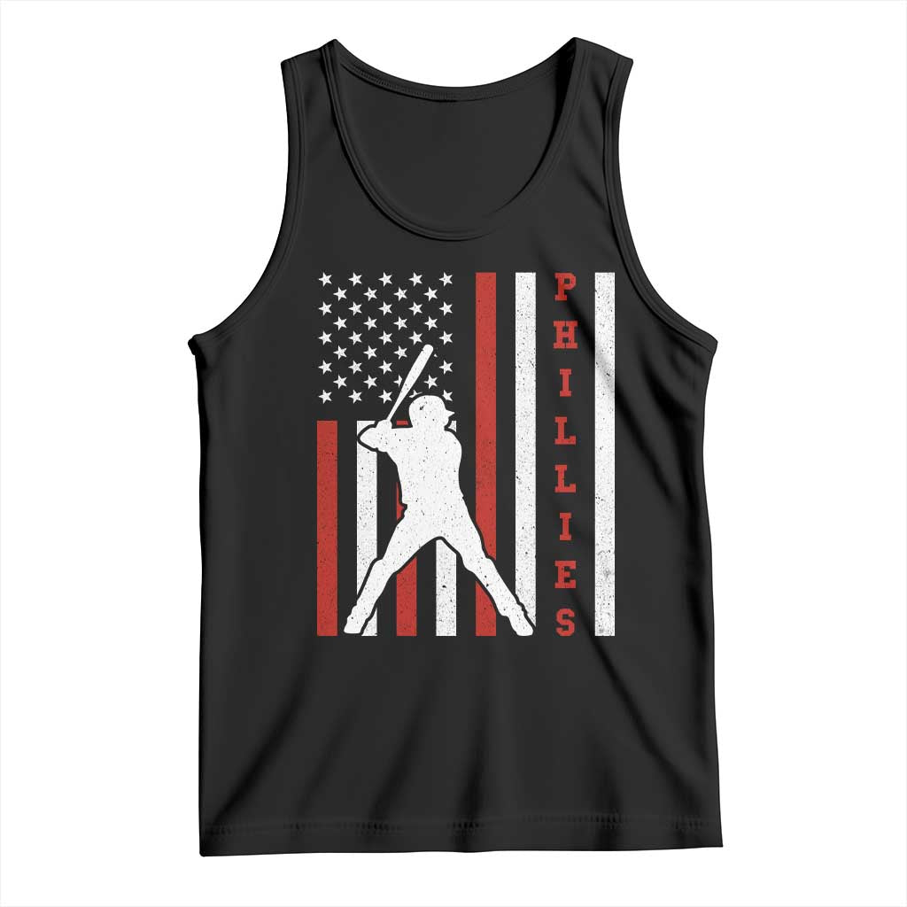 Phillies Baseball Tank Top Cool Distressed Philadelphia Red October US Flag - Wonder Print Shop