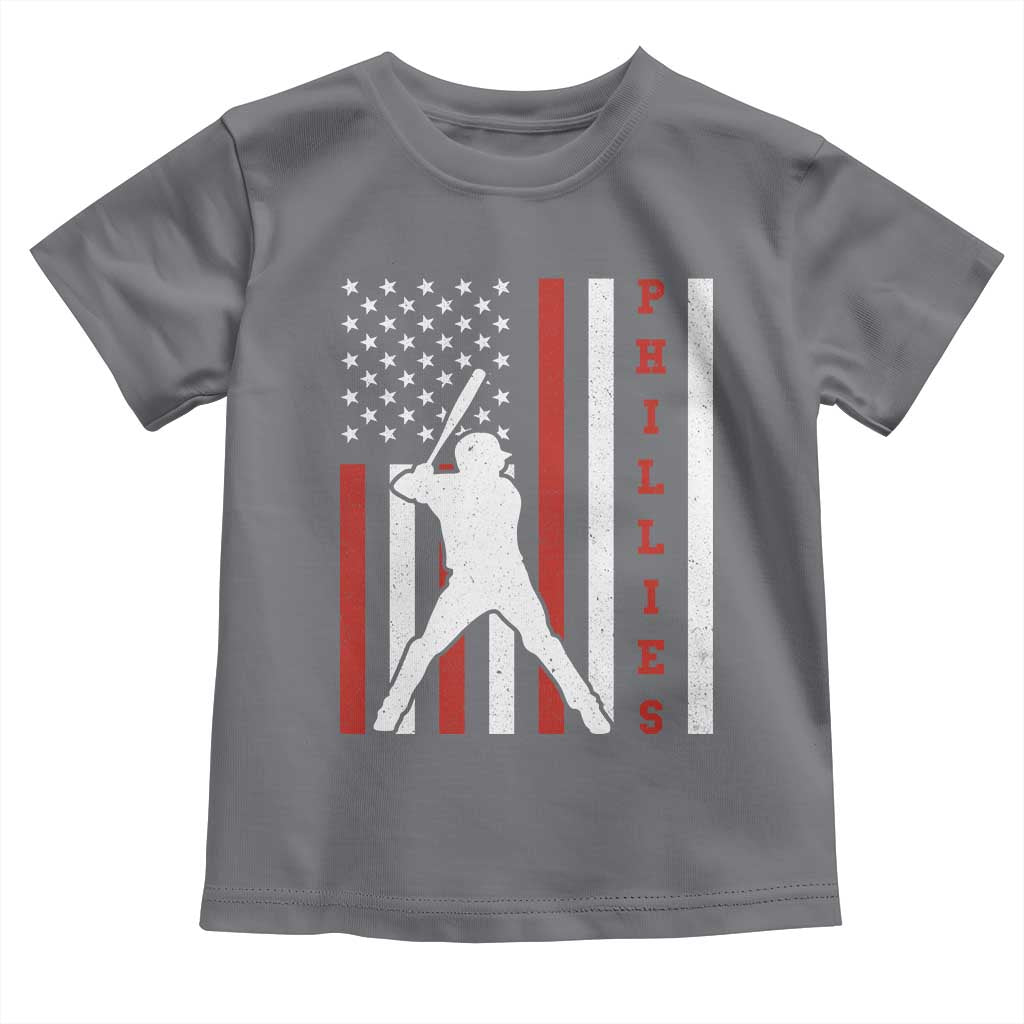 Phillies Baseball Toddler T Shirt Cool Distressed Philadelphia Red October US Flag - Wonder Print Shop