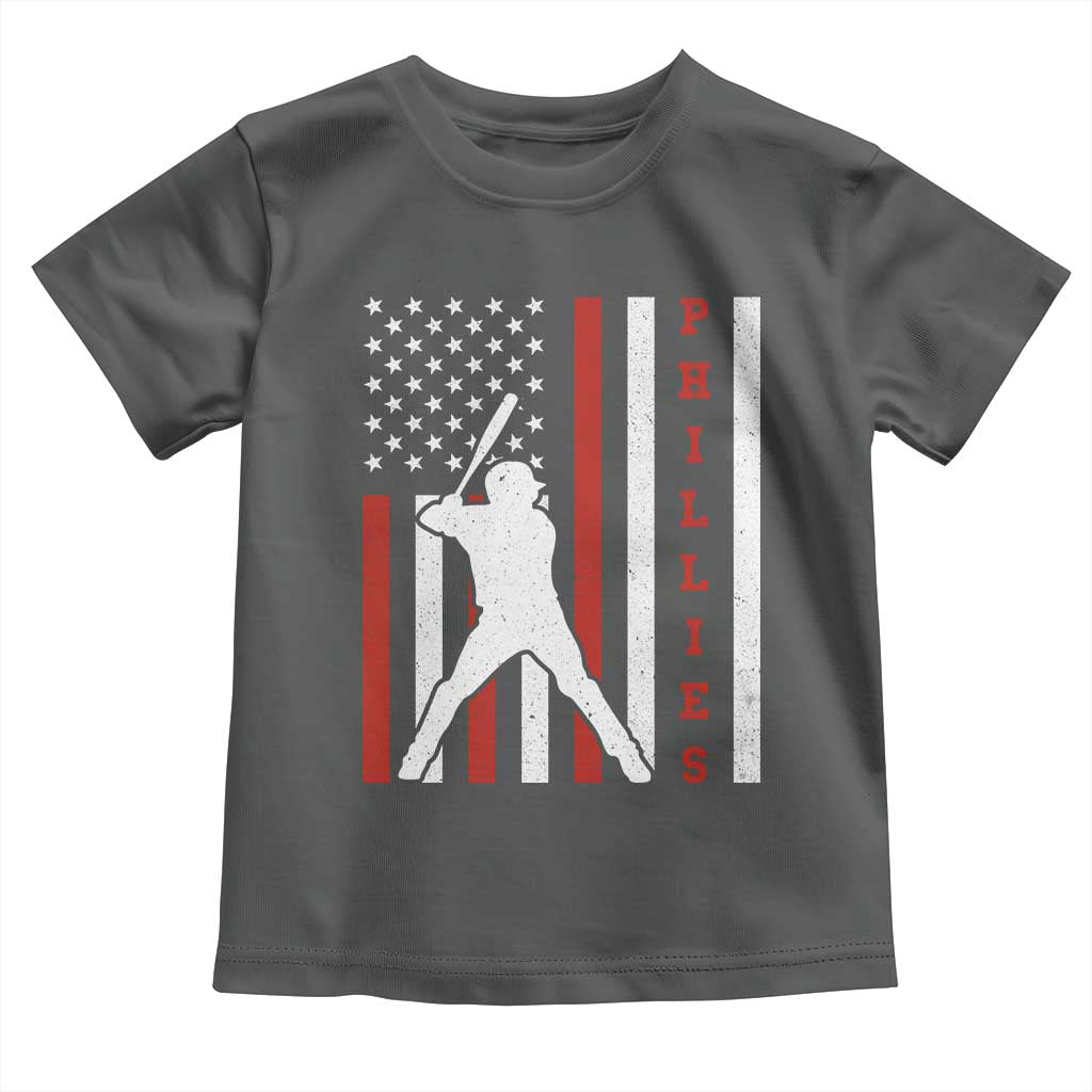 Phillies Baseball Toddler T Shirt Cool Distressed Philadelphia Red October US Flag - Wonder Print Shop