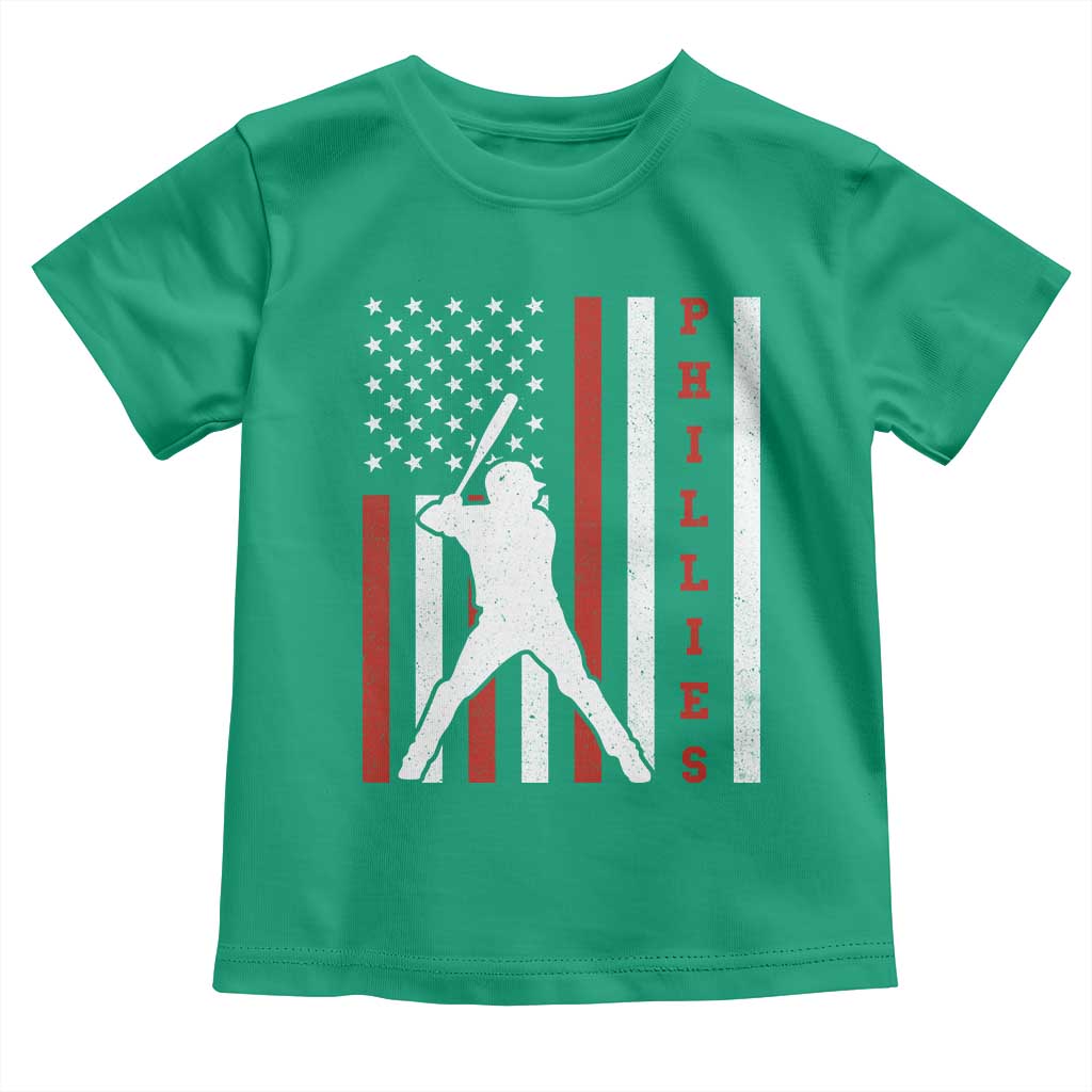 Phillies Baseball Toddler T Shirt Cool Distressed Philadelphia Red October US Flag - Wonder Print Shop