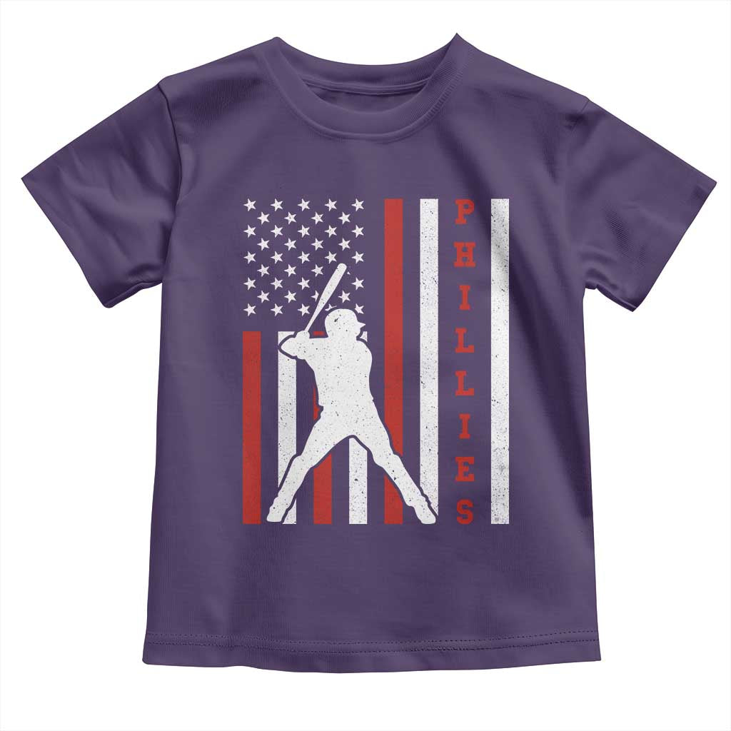 Phillies Baseball Toddler T Shirt Cool Distressed Philadelphia Red October US Flag - Wonder Print Shop