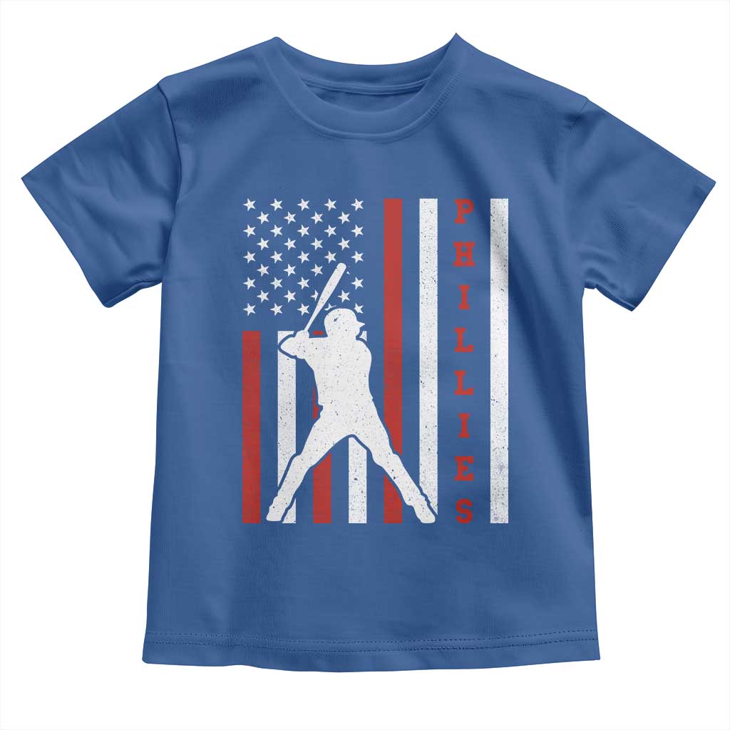 Phillies Baseball Toddler T Shirt Cool Distressed Philadelphia Red October US Flag - Wonder Print Shop
