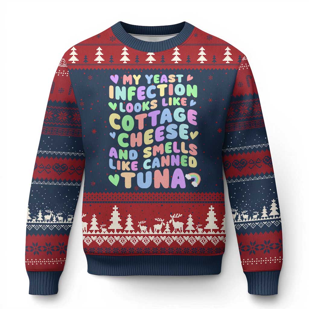 Inappropriate Adult Ugly Christmas Sweater Funny My Yeast Infection Roulette Game - Wonder Print Shop