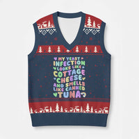 Inappropriate Adult V-Neck Knit Sweater Vest Funny My Yeast Infection Roulette Game - Wonder Print Shop