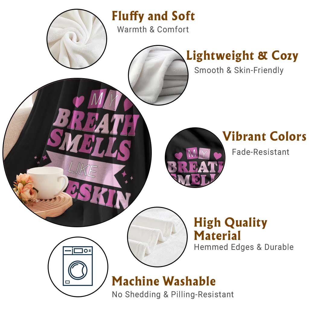 Dirty Humor Throw Blanket My Breath Smells Like Foreskin - Wonder Print Shop