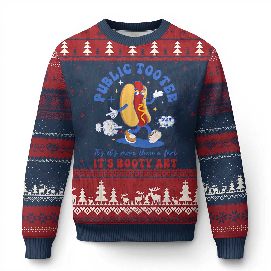 Funny Embarrassing Ugly Christmas Sweater Public Tooter It's More Than A Fart Inappropriate - Wonder Print Shop
