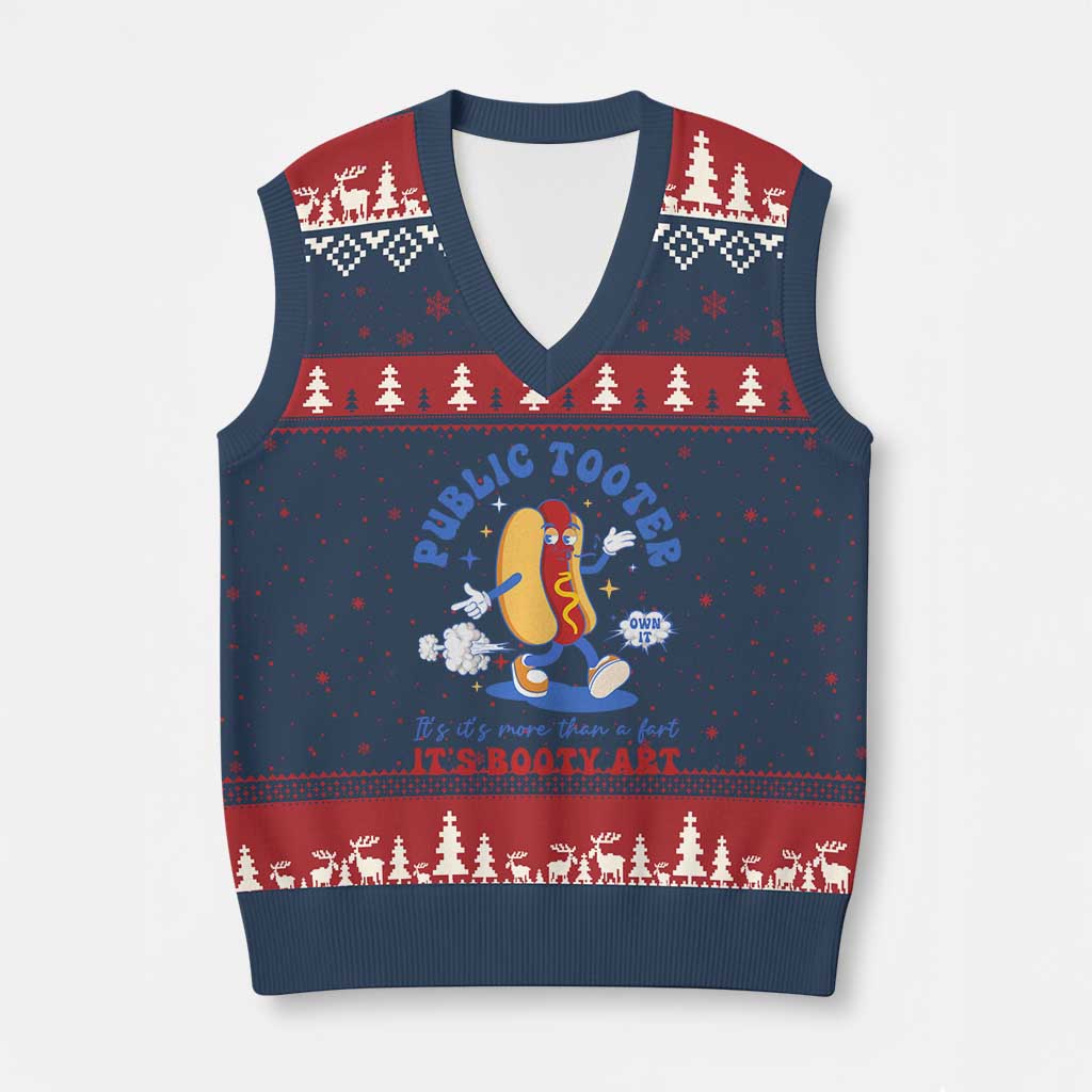 Funny Embarrassing V-Neck Knit Sweater Vest Public Tooter It's More Than A Fart Inappropriate - Wonder Print Shop