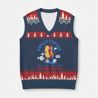 Funny Embarrassing V-Neck Knit Sweater Vest Public Tooter It's More Than A Fart Inappropriate - Wonder Print Shop