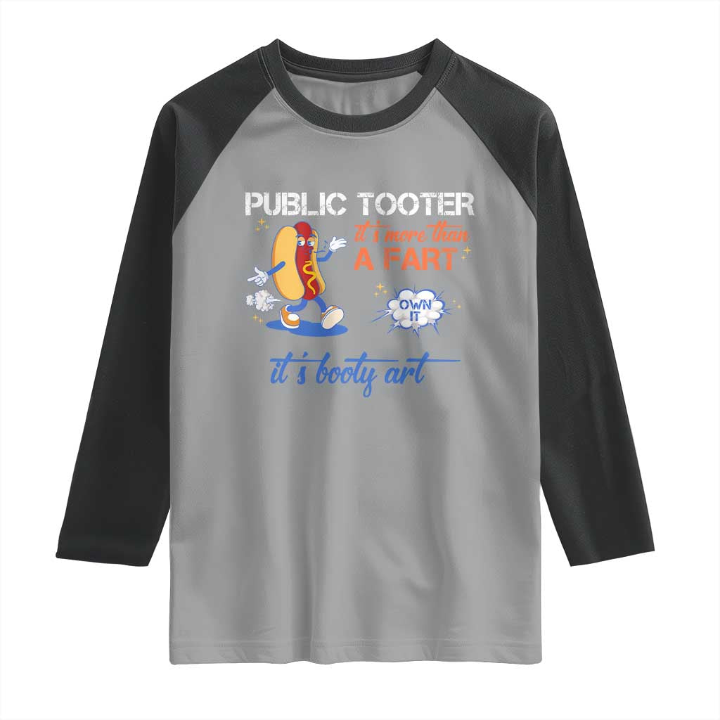 Public Tooter Raglan Shirt Its More Than A Fart Funny Inappropriate Embarrassing - Wonder Print Shop