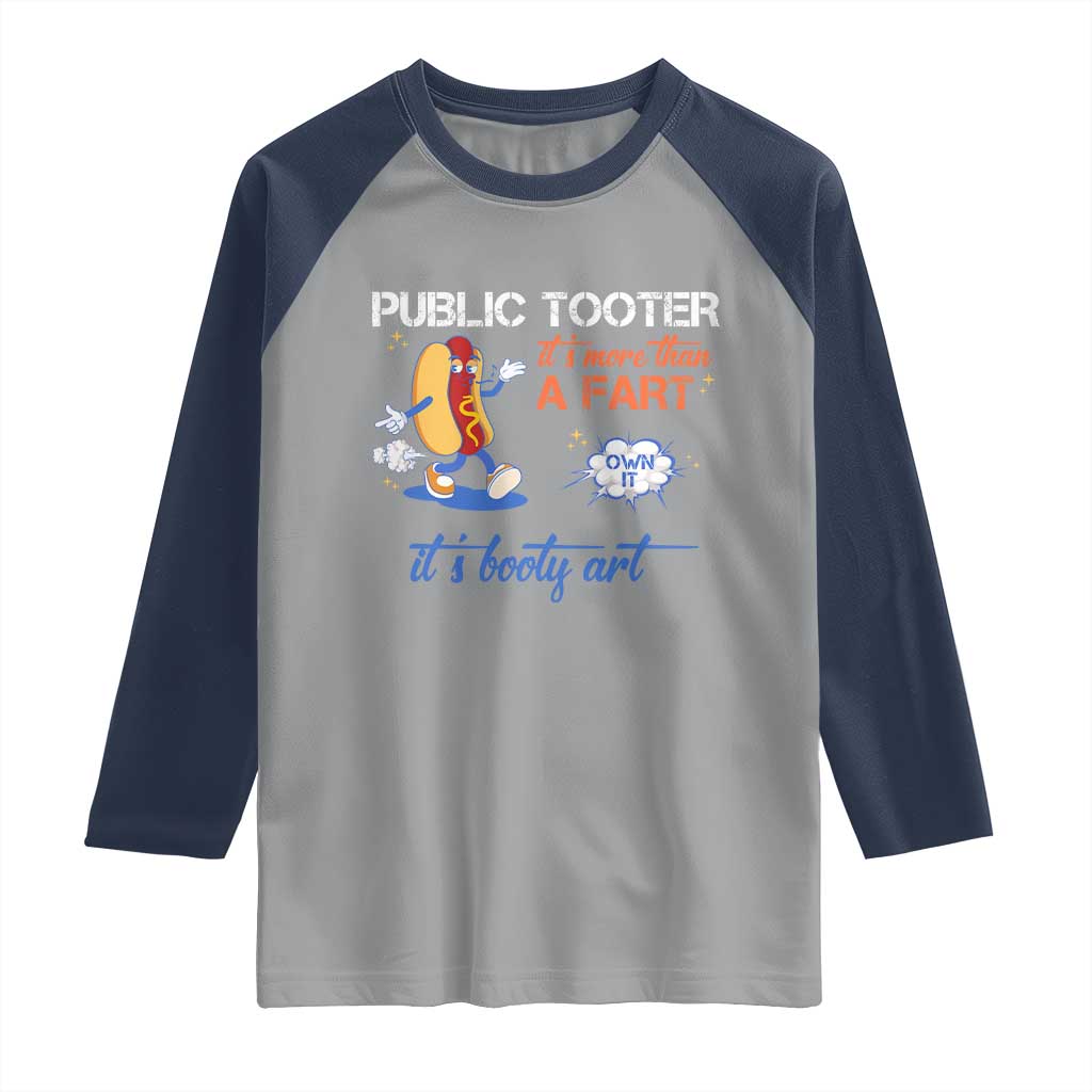 Public Tooter Raglan Shirt Its More Than A Fart Funny Inappropriate Embarrassing - Wonder Print Shop