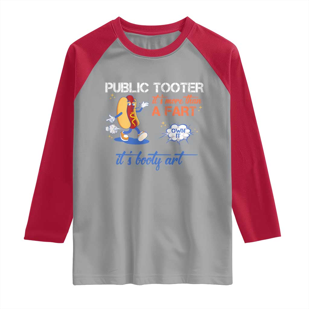 Public Tooter Raglan Shirt Its More Than A Fart Funny Inappropriate Embarrassing - Wonder Print Shop