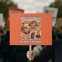 Funny Offensive Dachshund Protest Sign Easily Distracted By Small Wieners Bootleg Meme