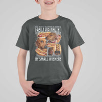 Funny Offensive Dachshund T Shirt For Kid Easily Distracted By Small Wieners Bootleg Meme