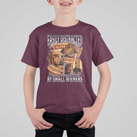 Funny Offensive Dachshund T Shirt For Kid Easily Distracted By Small Wieners Bootleg Meme